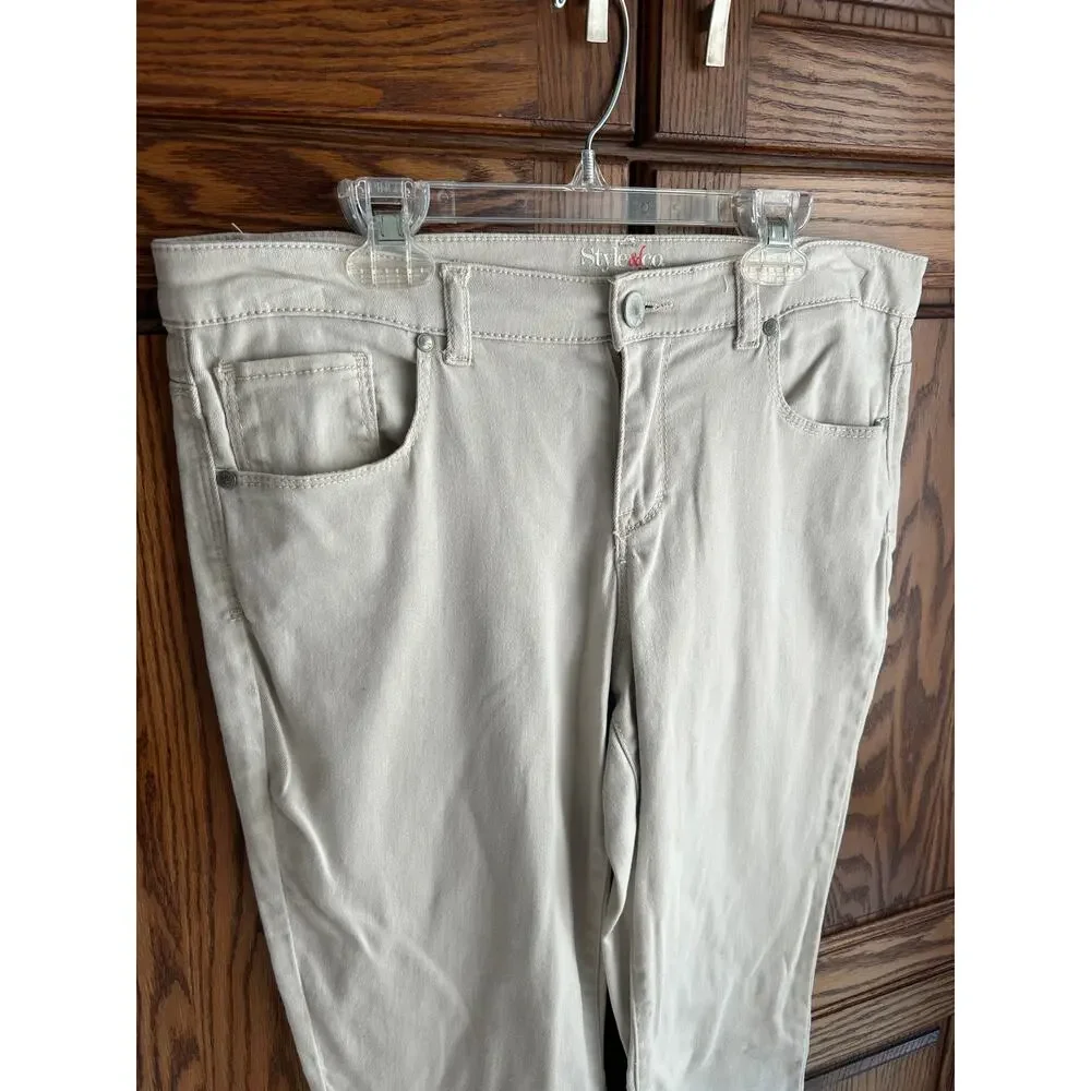 Style & Co Curvy Fit Beige Jeans Women's Size 8